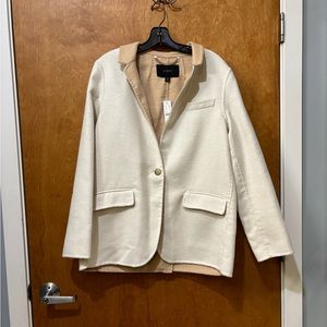 NWT J Crew Flannel Blazer Size 8 Ivory